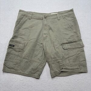 Wrangler Cargo Shorts Men's 38x10 Olive Green Relaxed Fit Utility Twill Workwear